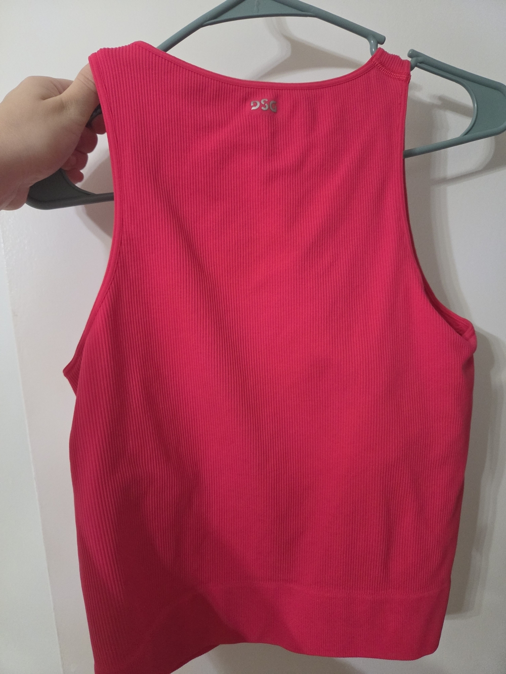 DSG Hot Pink Ribbed Racerback Tank Top